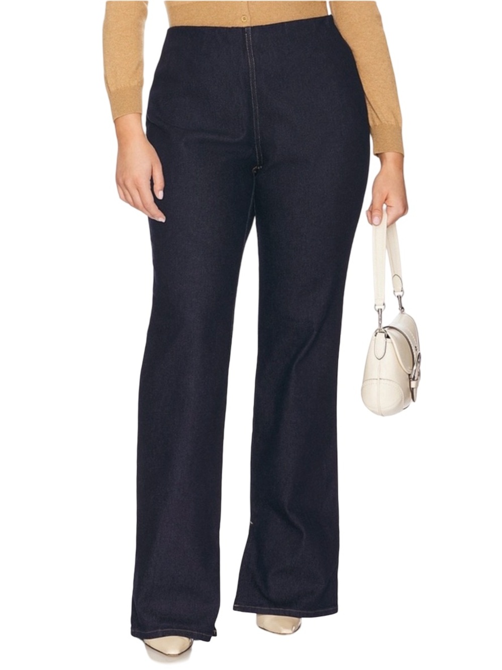 Good America Wide Leg Pull-on Jeans Indigo Blue LG NWT